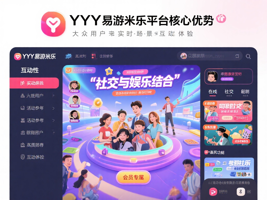 互动性是YY易游米乐平台的一大核心优势，它为广大用